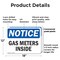 Signmission Gas Meters Inside, 18 in W x Rectangle, Plastic OS-2PACK-NS-P-1218-L-15741 - alternate 2